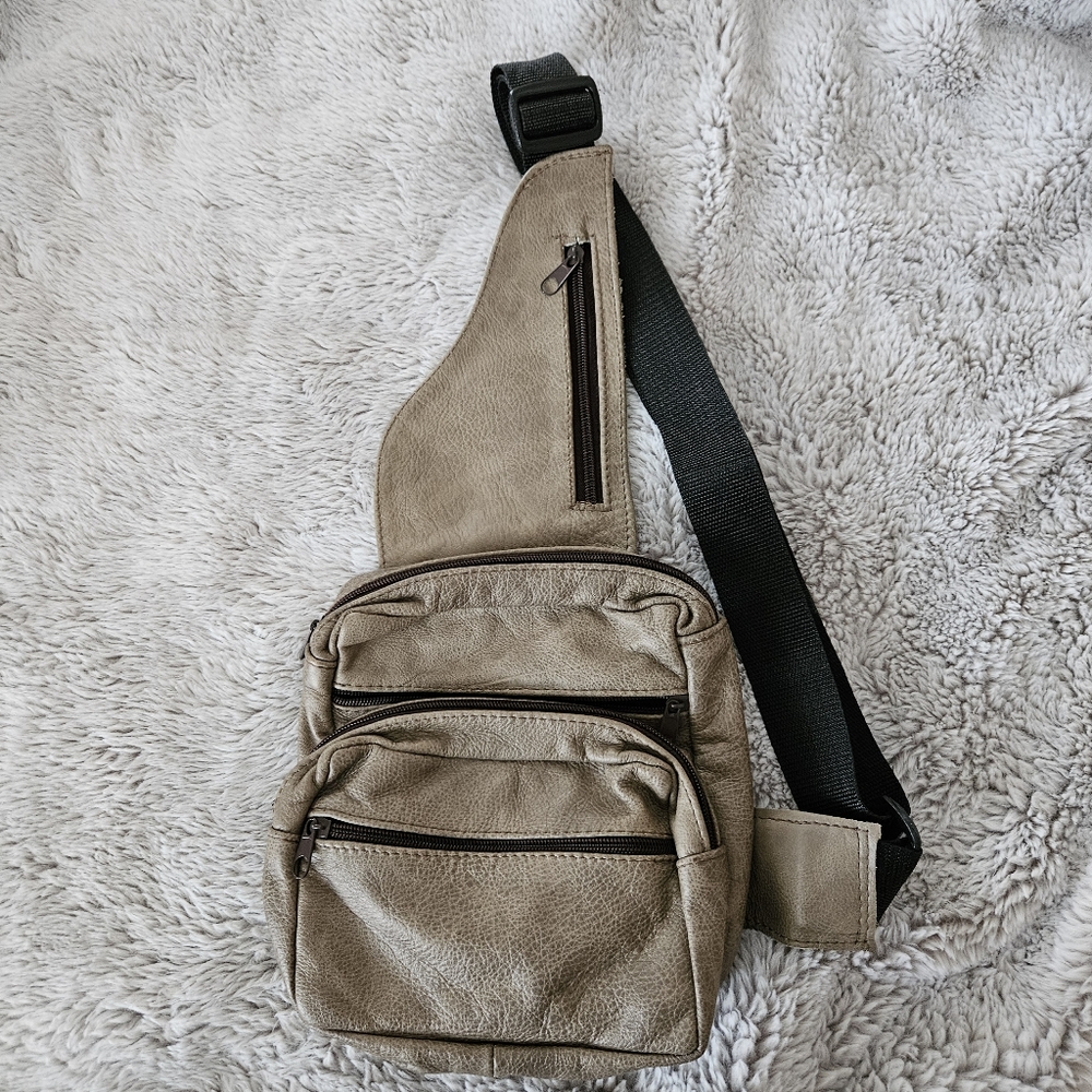 Leather carry on body purse